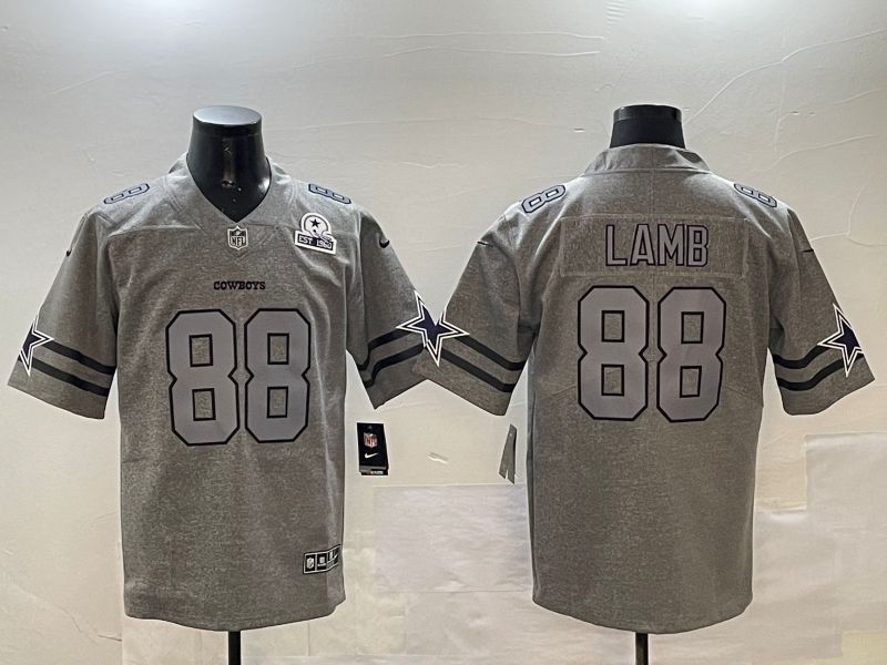 Men Dallas Cowboys #88 Lamb Grey Throwback 2024 Nike Limited NFL Jersey style 01152